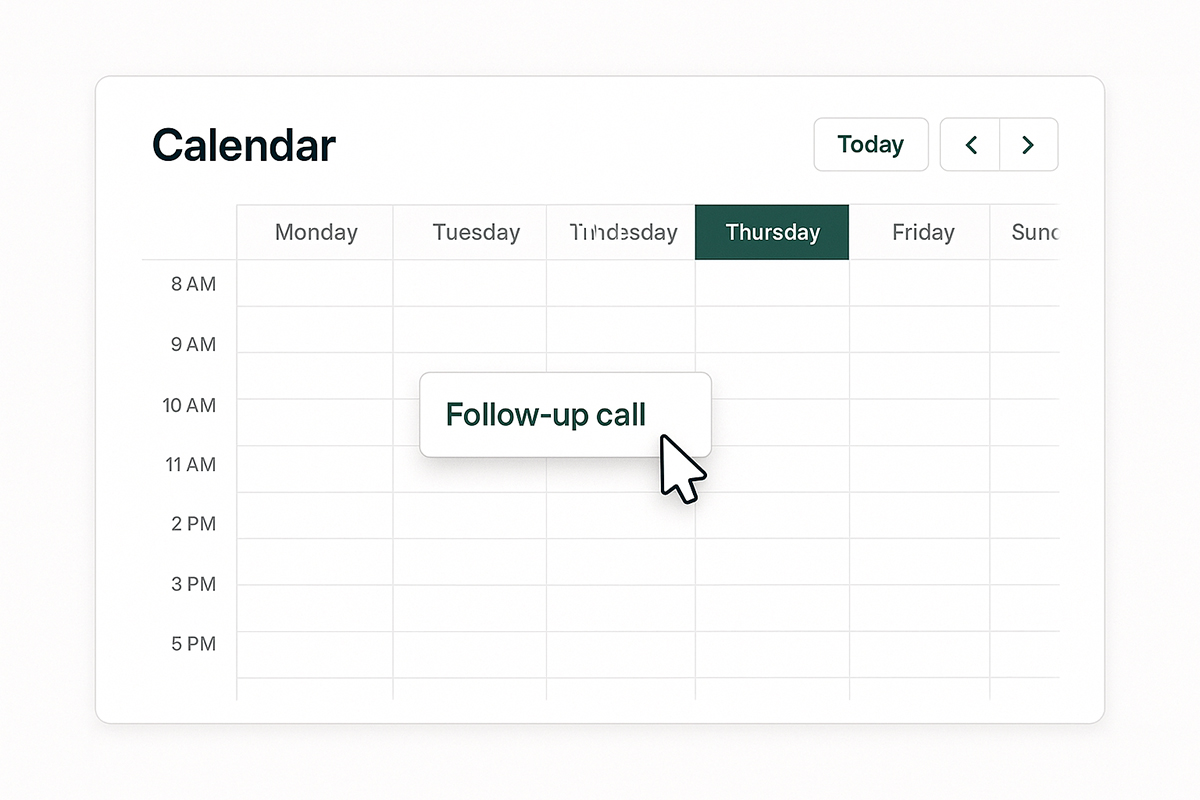 Calendar Interface